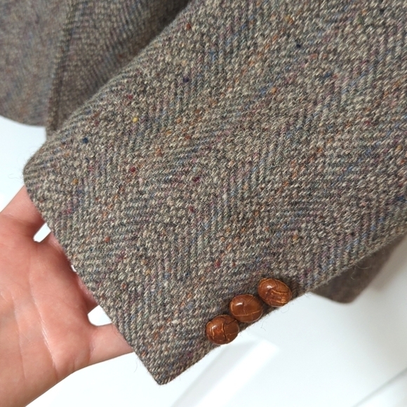 Tailored Classics by Levi Strauss 80's Vintage Tweed Wool Blazer Jacket Gray 42L - Picture 12 of 15